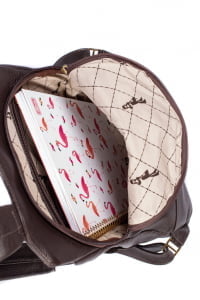 MOCHILA ANTIFURTO FEMININA DE COURO 